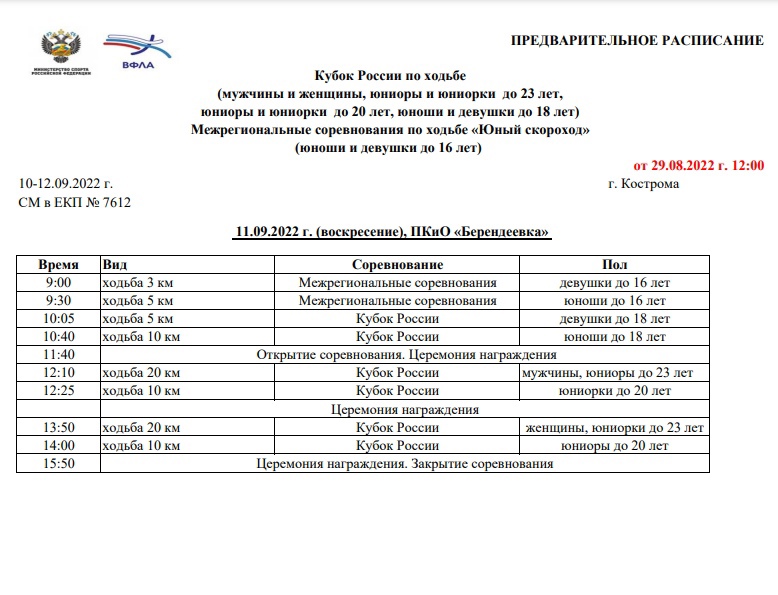 Ближайший старт!